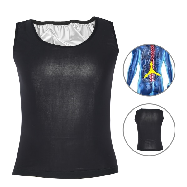 Mænd Sweat Vest Outdoor Sports Body Shaping Thermo Slimming Shapewear Vest for MaleS/M