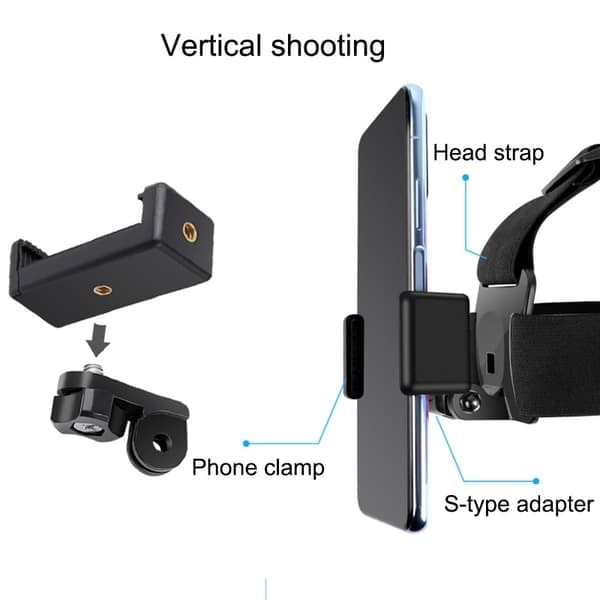 Adjustable Head Mount Cell Phone Holder - Elastic Headband with Phone Clip for Sports and Action