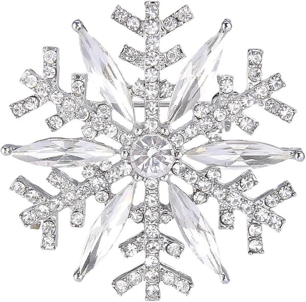 Østrigsk Krystal Vinter Art Deco Snefnug Blomst Broche Nål