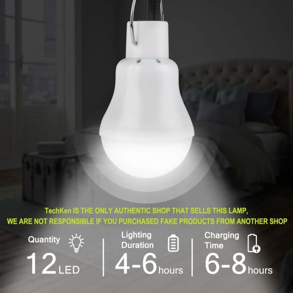 2-pak bærbar solcellecampinglampe, LED-sollampe (PA)