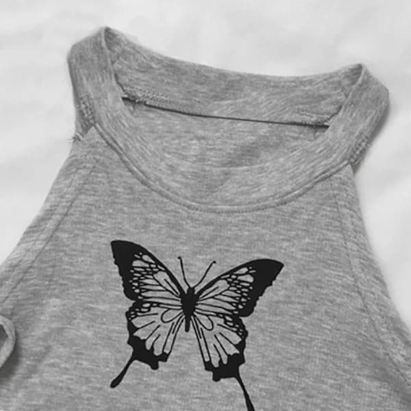 Dam Cold Shoulder Topp Casual Halterneck Grafiskt Tryck Rosett Sommar Pullover T-shirt Ljusgrå L