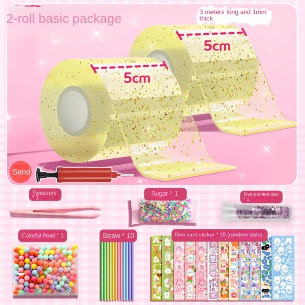 2STK Nano Tape Bubbles Kit Toy Kit GUL gul yellow