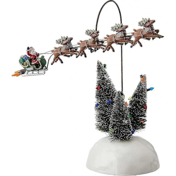 Julsemesterby Animerad Flammande Släde Tillbehörsfigur
