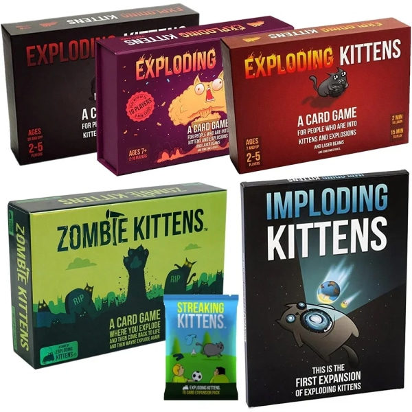 Exploding Kittens Kortspel Originalutgåva NSFW Party Streaking Kittens Imploding Kittens Expansion Barking Kittens Bears vs B Ljusgul Light Yellow