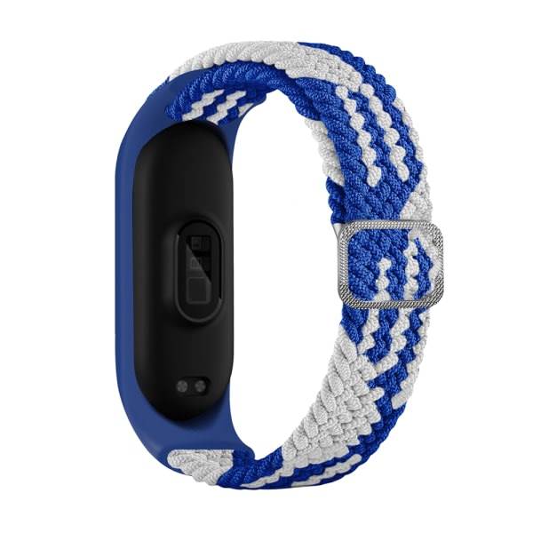 För Xiaomi Mi Band 3/4/5/6 Strap Armband blå & vit blue&white