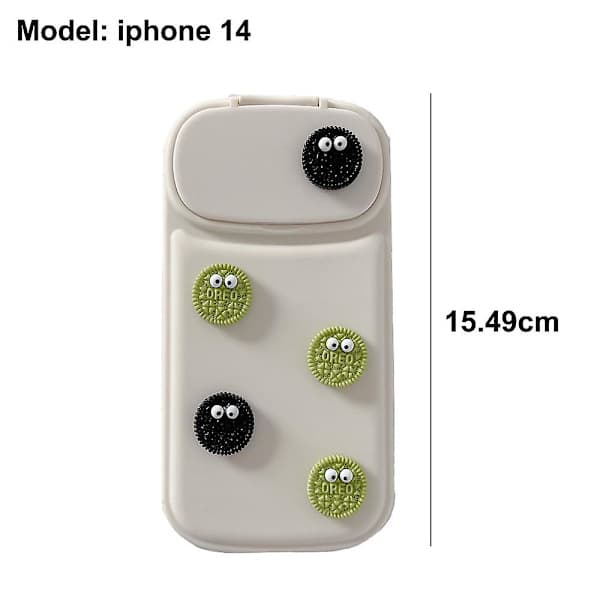 Kompatibel med iPhone 14 Pro Max 14 Pro 14 14 Plus Flipfodral med Spegel Vit vit none