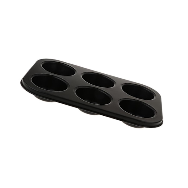 1/2 tarttumuotit, Cupcake-muotteja, Leivonnaismuotti, 6 reikää, Musta 6 Holes Black 2Set