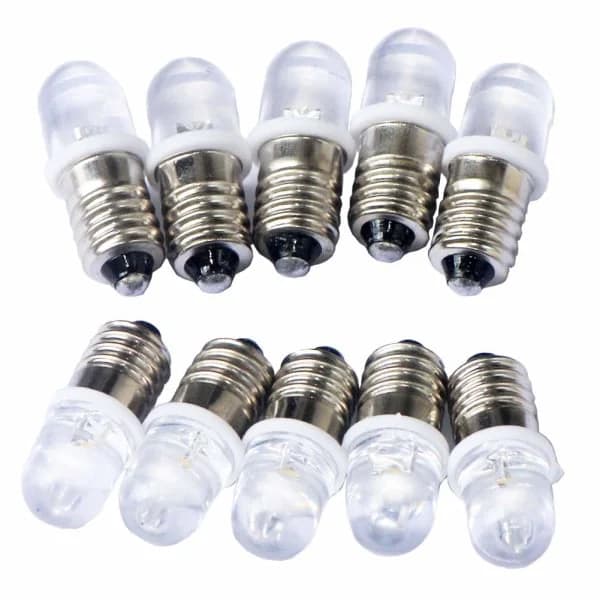 10 stk E10 6V Spot LED-lamper Kaldhvit, 6000K