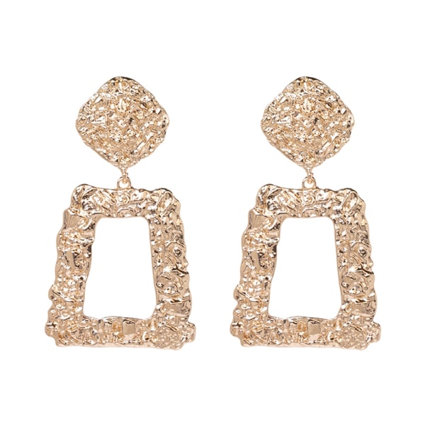 Ny utsökt personlighet Kvinnor Flickor Geometri Fyrkantiga örhängen Smycken Present(Guld)