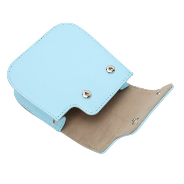 Beskyttende kamerataske PU-læder, ren farve kamerabæretaske med justerbar strop til campingrejser Blå