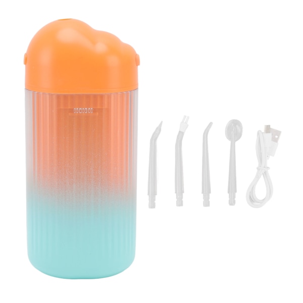 Elektrisk mundskylningsmaskine 3 tilstande højfrekvent puls IPX7 vandtæt bærbar tandrenser til mundskylning Orange