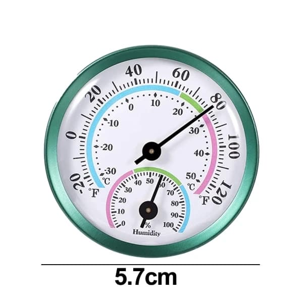 Inomhustermometer för utomhusbruk, grön termohygrometer