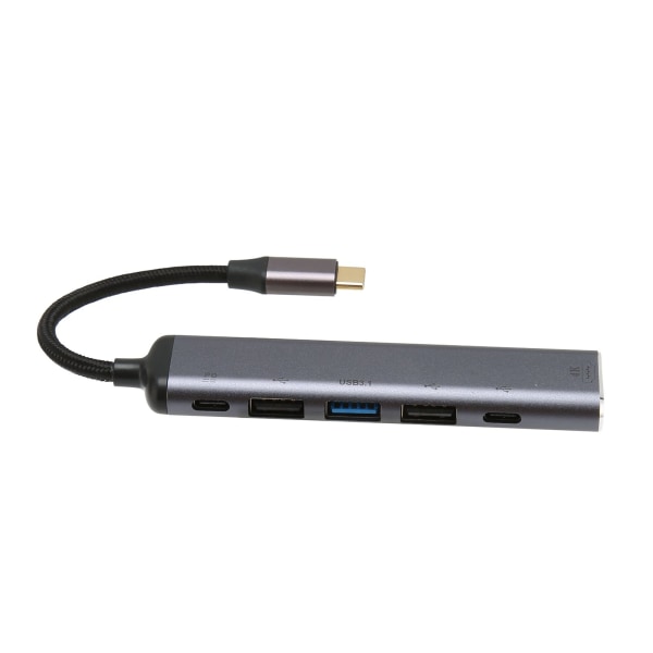 6 i 1 USB C Hub Typ C till HD Multimedia Interface USB3.1 USB2.0 Typ C2.0 PD 100W Multiport USB C Adapter för surfplatta
