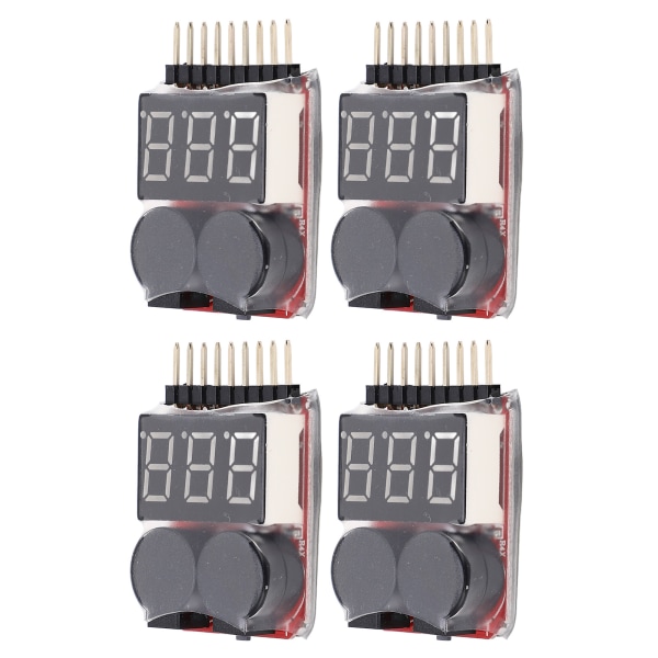 4 st 2 i 1 1 8S Lipo Batterispänningsmätare Monitor Lågspänningssummerarm RC Batterikontroll