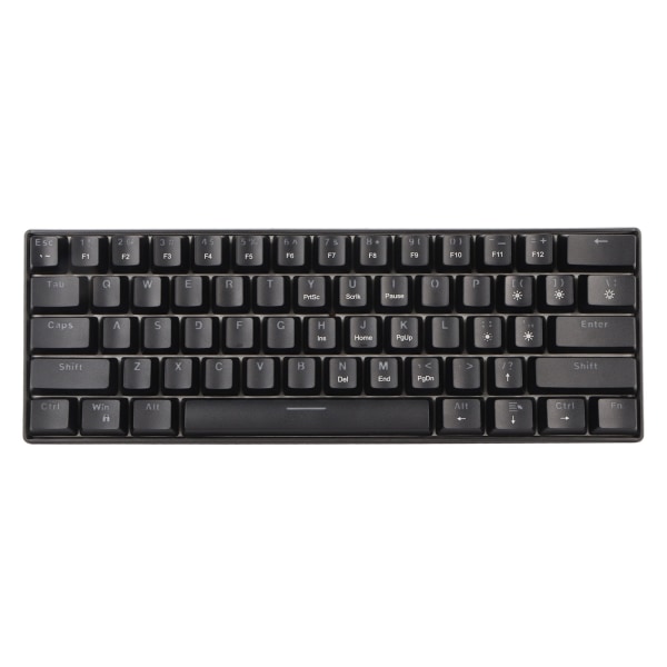Mekanisk tastatur med 61 taster Bærbart Kompakt 60 % spilltastatur med LED-bakgrunnsbelyst for Windows-PC Bærbar PC Svart Overflate Blå Switch