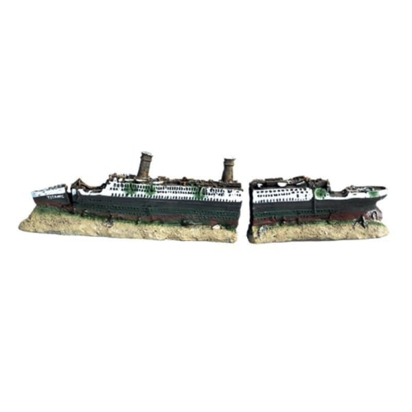 Akvariedekoration Synkende Titanic-model Skibsvragsornamenter N ferrous OneSize