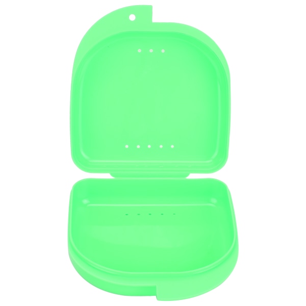 Plastic Dental Retainer Box Ortodontisk Dental Retainer Bærbar opbevaringsboks med udluftningshuller Grøn