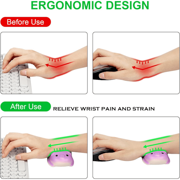 Lille håndledsstøtte musemåtte Mini tegneserie gris ergonomisk musemåtte sød dyr hukommelsesskum håndledsstøtte pude hvileplade smertelindring musemåtte