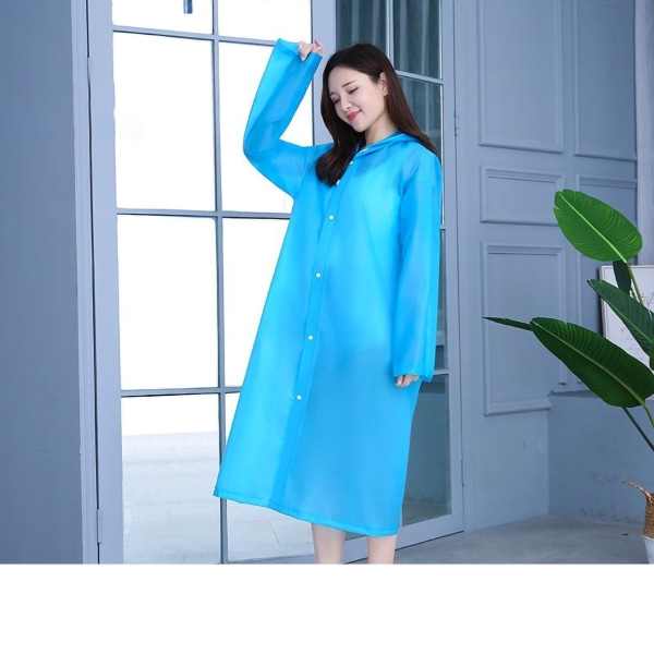 EVA-regnrock, ej engångsbruk, portabel utomhusrese för vuxna 150 g 18 silkesfrostad extra tjock blå bred manschetttyp