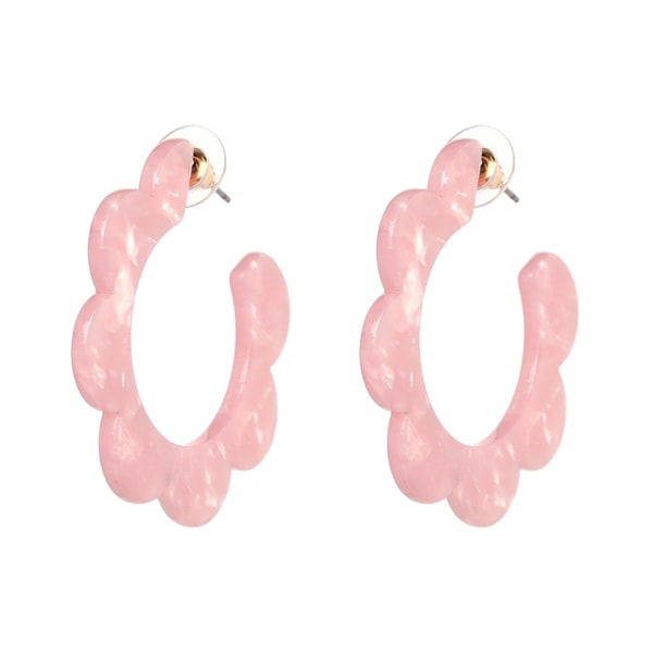 Fashionabla enkla eleganta akryl halvcirkel dam örhängen dam örhängen (rosa)