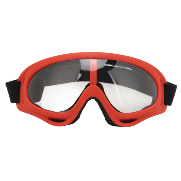 Skidglasögon PC Transparenta linser UV-skydd Vindtätt justerbart pannband Snowboardglasögon för män Kvinnor Röd båge