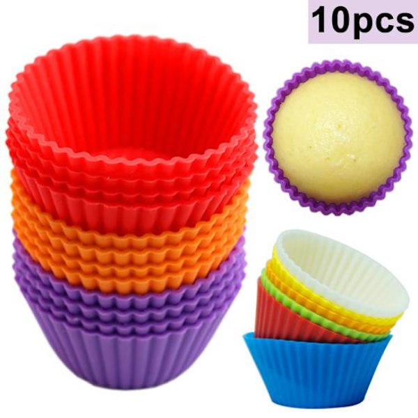 3/5/6/10/12 stk Myke Silikon Runde Kake Muffins Sjokolade Cupcake Liner Baking Cup Mold Matches the image 10pcs