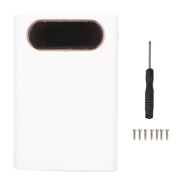 Power Bank Case för 4st 21700 Batterier Plast DIY Power Bank Box Kit Snabbladdning 22,5W Case Vit