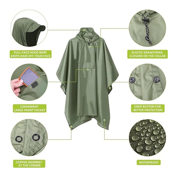 Tilava sadeponcho - sadeviitta Black Svart