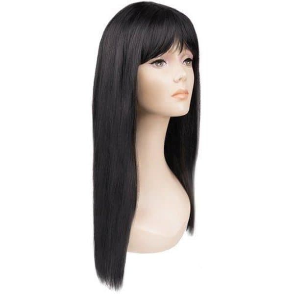 Long Black Wig with Bangs - Halloween & Masquerade Black