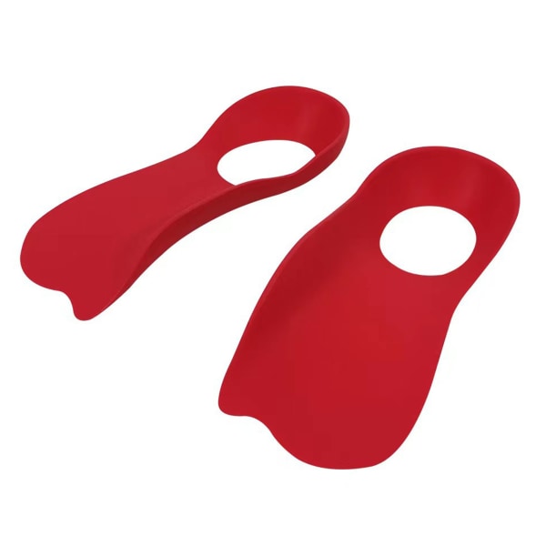 1 par fladfods ortopædiske hæl-indlægssåler Buestøtte-indlægssåler med hul til korrigering af O X-type ben rød M(35?39)