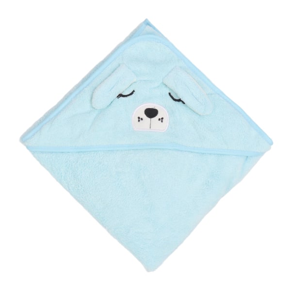 Baby badehåndkle med hette tegneserie dyreformet myk fleece Vannabsorpsjon Baby swaddle håndkle 80x80 cm Blå hund