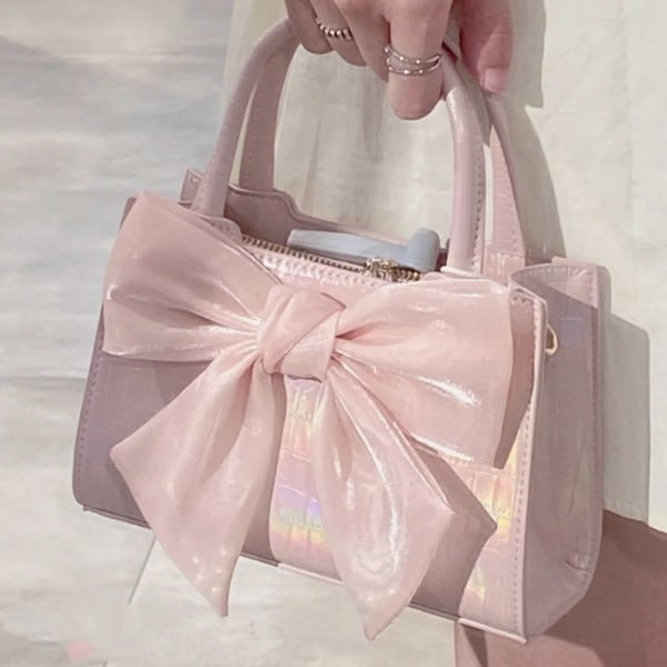 Damväska Clutch Handväskor Sommar Rosa Rosett Väskor ROSA Rosa