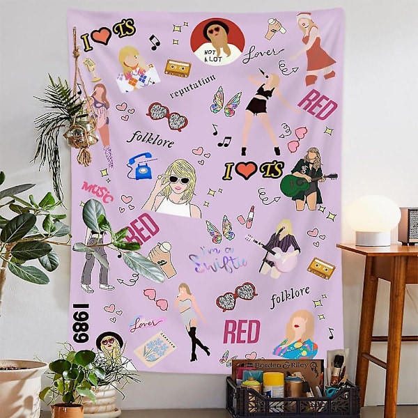 Taylor Swift Musikalbum Väggbonad Superstjärna Sångare Taylor 2.3x3.1 Ft Hängande Väggbonad för Inomhus och Utomhus Universitetshallar, Barer, Musi...