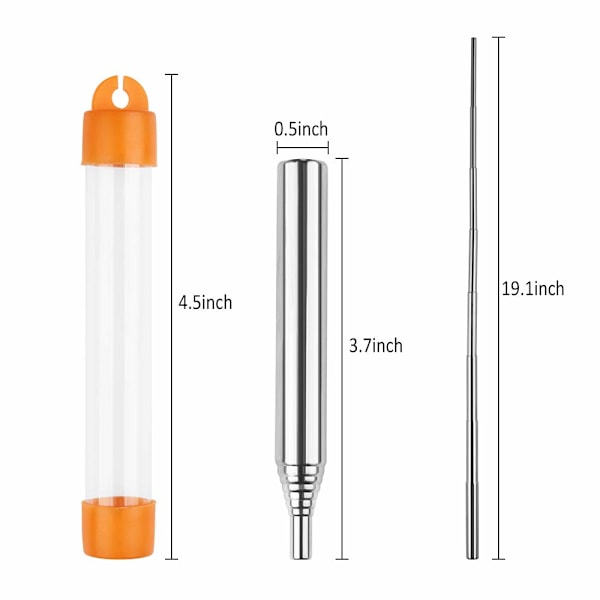 Fyrblæsebælg 3 stk. Blæserør i rustfrit stål Sammenklappelig Blæserør til pejs Griller Bål Blæser luft i en ild Rejse