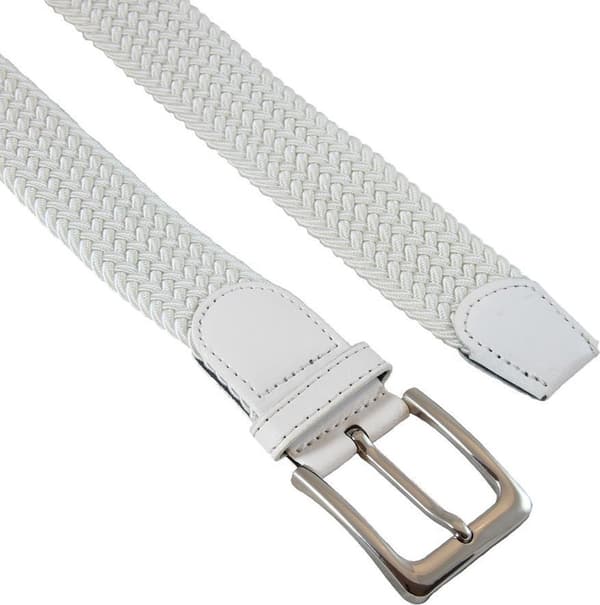 Elastiskt byxbälte Stretchbälte Flätat bälte Elastiskt bälte - unisex - passar både män och kvinnor - Färg Vit 110 cm