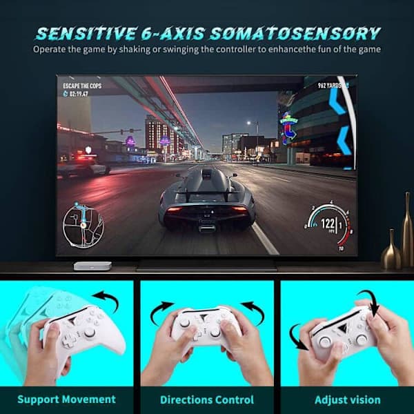 Trådløs controller, Xbox trådløs controller til Xbox Series XS/Xbox One/Elite/Windows 7/8/10 Hvid