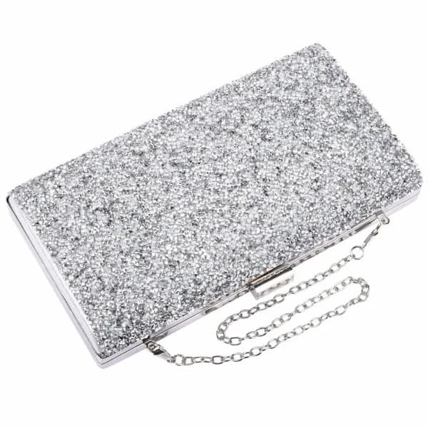 Glitter kuvert taske - Sølv Sølv