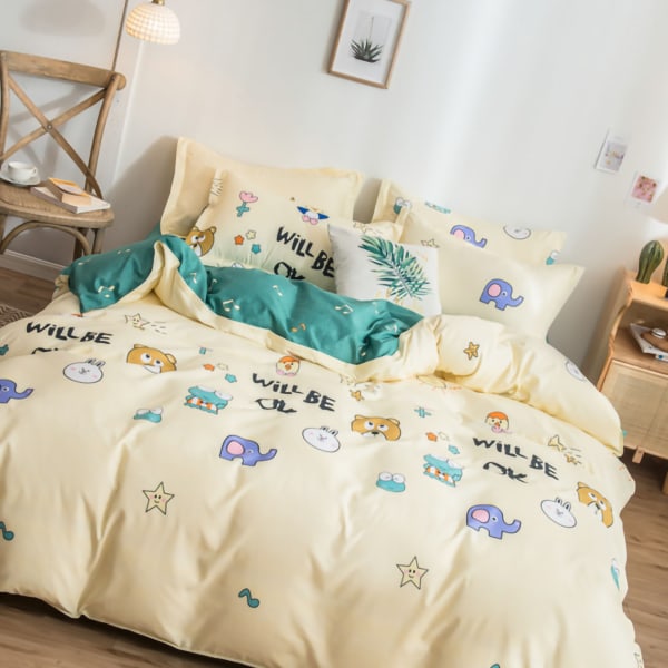 Hudvänligt cover Förtjockad polyester Mjukt borstat cover Quilt Sängkläder för sovsal Sovrum Djur 200x230cm
