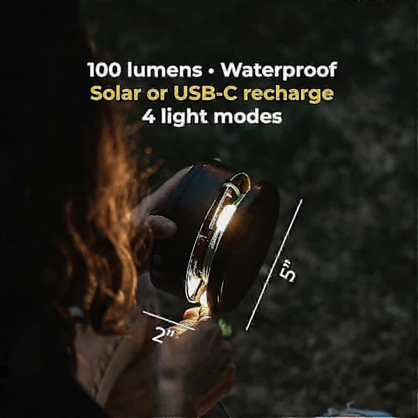 MPOWERD Luci Sun String Lights + Telefonlader: Solar/USB, 5,5m, 100 Lumen SZRH A-D 3749
