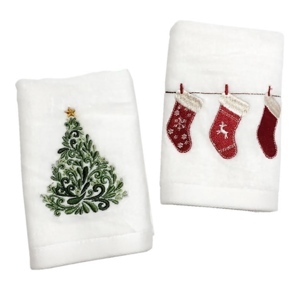 3 STK Julehåndklæder Vaskeklud Ren Bomuld Badeværelse Jul Køkkenhåndklæder Håndklæder