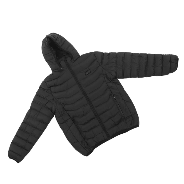 19 Zone Slim Fit oppvarmet jakke med avtakbar hette Vanntett pustende oppvarmet hettegenserjakke for menn kvinner Svart XL