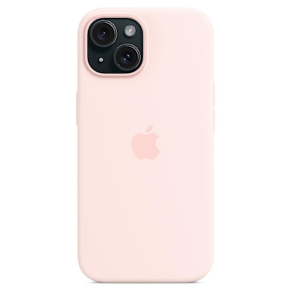 iPhone 15 Skal Kompatibelt med MagSafe Beskyttende Silikon Cover - Rosa