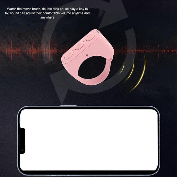 Bluetooth Fjernkontroll Sidevender APP Fjernstyrt Rulle Ring Klikker for Mobiltelefon Rosa Solid Normal