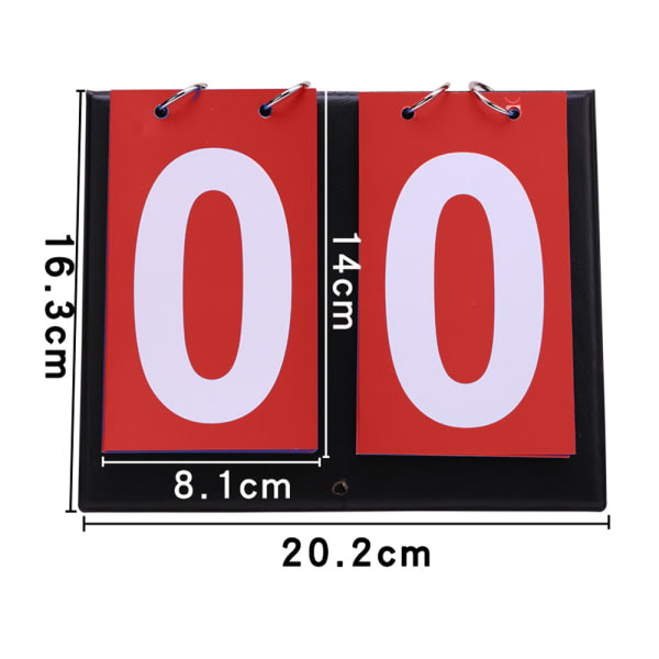 Bordsskiva Flip Scoreboa 2/4-siffrig Portable Flip Sports Scoreboa 2-sifret rød
