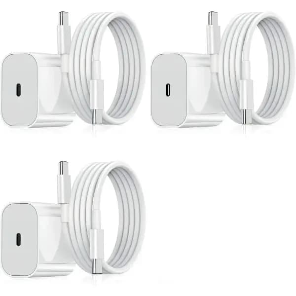 Lader for Samsung - Hurtiglader - Adapter + Kabel 20W USB-C Hvit 3-pakning Samsung(20w White) 3-Pack