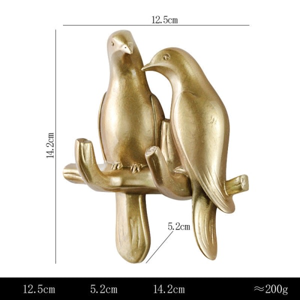 2 pakker stærke klæbende kroge fugleformet stansfri vægdekoration vægmonteret krog guld