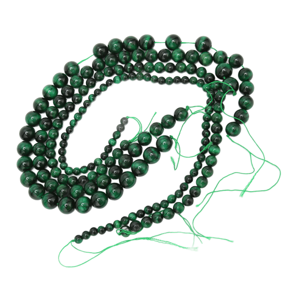 Natursteinsperler Glatt elegante smykker DIY dekorative perler for armbånd Halskjede Art CraftGreen