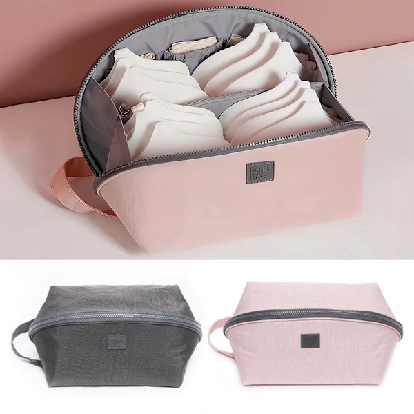 Underklær Oppbevaringsveske Reiseklær BH Strømper Divider Organizer Pouch Pink