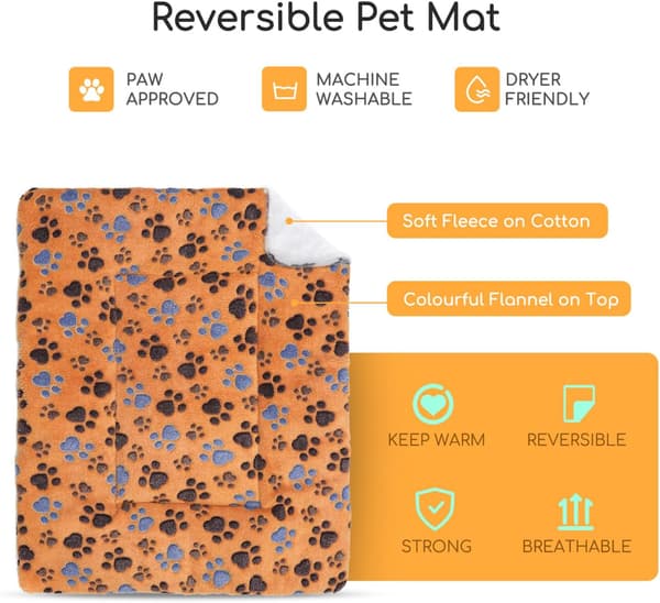 Puder til hunde og katte, vaskbar koralfleece-madras