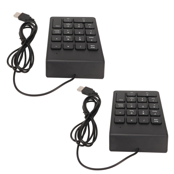 Kablet numerisk tastatur 18 taster Ergonomisk USB Plug and Play Stillegående tasting Mini numerisk tastatur for PC Laptop Desktop 2 stk.